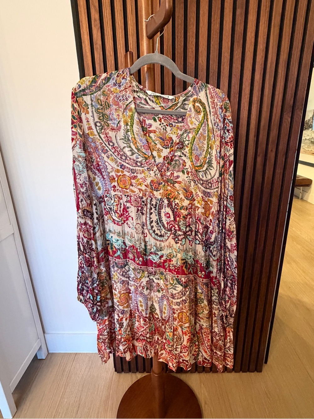 Zara Multicolor Paisley Long-Sleeve Tunic